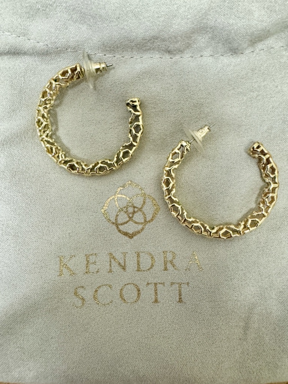 Kendra Scott Gold Honeycomb Hoop Earrings